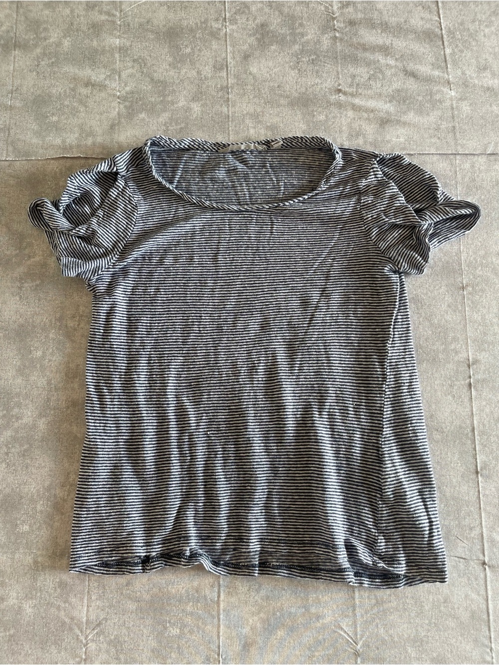 Athleta Black and White Striped Muscle Tee